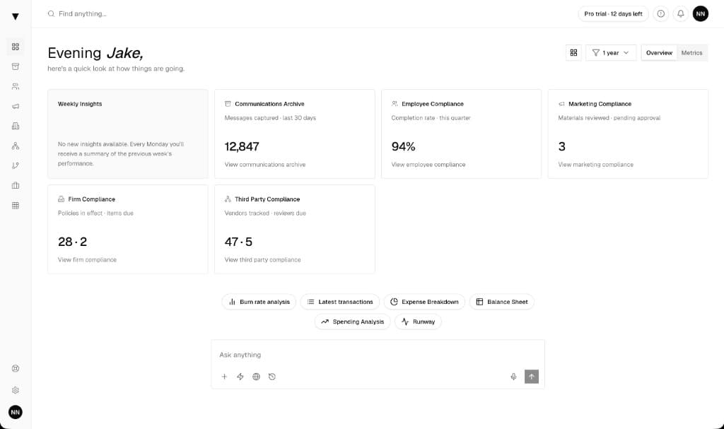 Dashboard preview of the Jungle Financial platform
